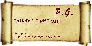 Palkó Gyöngyi névjegykártya